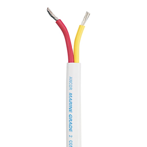 Primary Wire, Marine, 18 AWG, 2C C, White, Vinyl, Stranded, 600V, 100 ft.